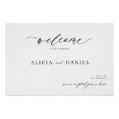 Modern elegant script bruiloft welkom teken perfect poster (Voorkant)