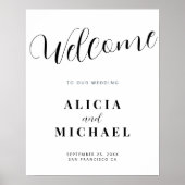 Modern elegant script bruiloft welkomstbord poster (Voorkant)