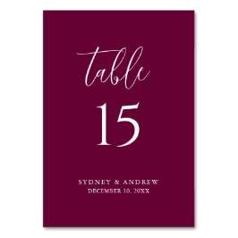 Modern Elegant Script Burgundy Wedding Kaart