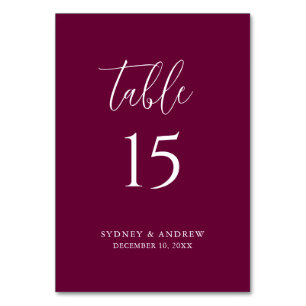 Modern Elegant Script Burgundy Wedding Kaart