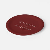 Modern Elegant Script Burgundy Wedding Papieren Bordje (Gekanteld)