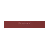 Modern Elegant Script Burgundy Wedding Uitnodigingen Wikkel (Vlak)