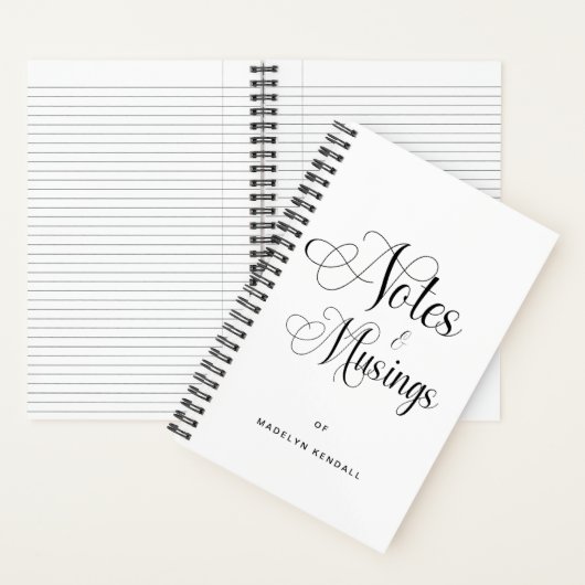 Modern Elegant Script Calligrafie gepersonaliseerd Notitieboek (Binnen)