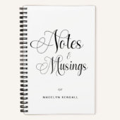 Modern Elegant Script Calligrafie gepersonaliseerd Notitieboek (Voorkant)