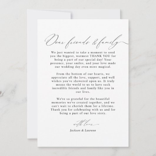 Modern Elegant Script Calligraphy Photo Wedding Bedankkaart (Achterkant)