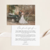 Modern Elegant Script Calligraphy Photo Wedding Bedankkaart