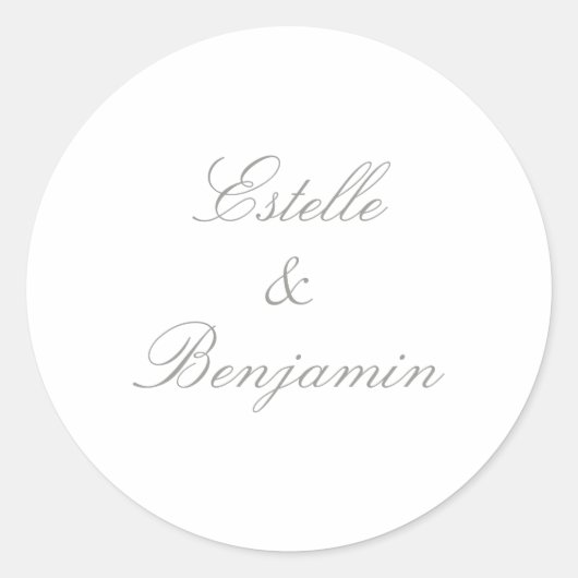 Modern Elegant Script Calligraphy Wedding Ronde Sticker (Voorkant)