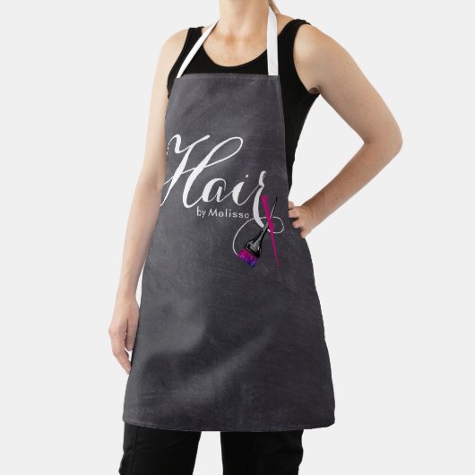 Modern Elegant Script Chalkboard Hair van jou Schort (Insitu)