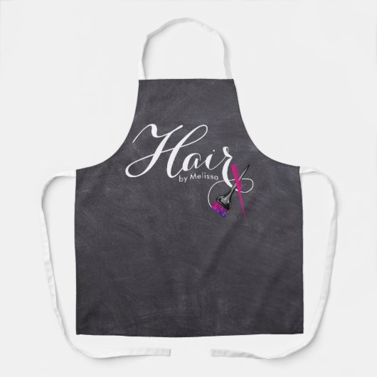 Modern Elegant Script Chalkboard Hair van jou Schort (Voorkant)
