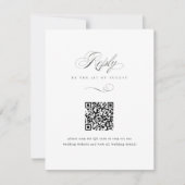 Modern Elegant Script Classic QR Code Bruiloft RSVP Kaartje (Voorkant)