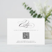 Modern Elegant Script Classic QR Code Wedding RSVP (Staand voorkant)