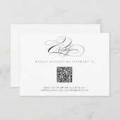 Modern Elegant Script Classic QR Code Wedding RSVP (Voorkant / Achterkant)