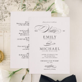 Modern Elegant Script Classic RSVP Wedding Kaart