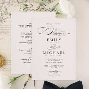 Modern Elegant Script Classic RSVP Wedding Kaart