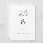 Modern Elegant Script Classic Wedding Table Number (Achterkant)