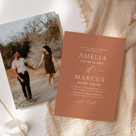 Modern Elegant Script Clay Bruiloft Kaart