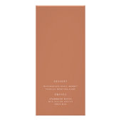 Modern Elegant Script Clay Wedding Menu (Achterkant)