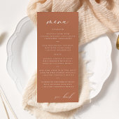 Modern Elegant Script Clay Wedding Menu