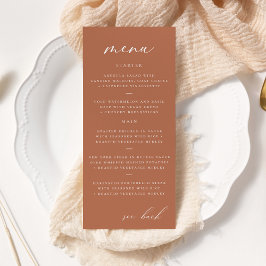 Modern Elegant Script Clay Wedding Menu