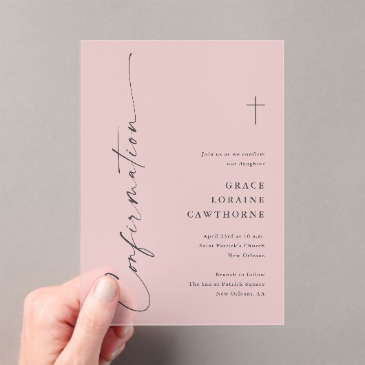 Modern Elegant Script Confirmation Acryl Uitnodigingen (Insitu (Draagbaar))