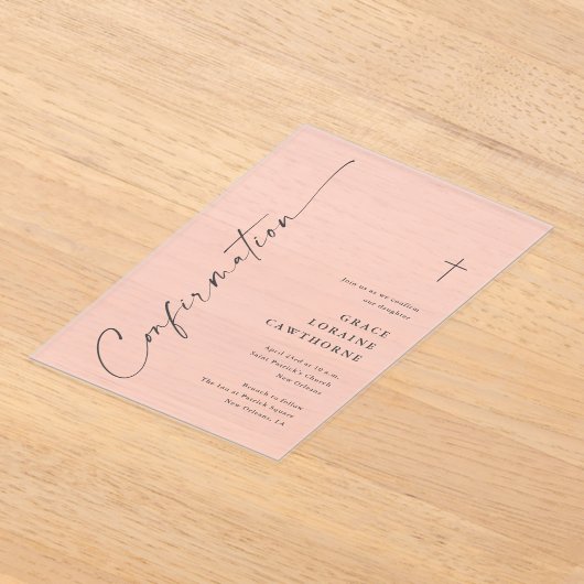 Modern Elegant Script Confirmation Acryl Uitnodigingen (Laagn)