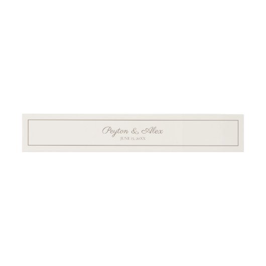 Modern elegant script Cream Brown Wedding Uitnodigingen Wikkel (Vlak)