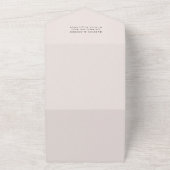 Modern Elegant Script Cream Photo Wedding All In One Uitnodiging (Buitenkant)