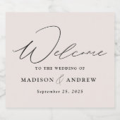 Modern elegant script Cream Wedding Sparkling Wijnetiket (Enkel label)