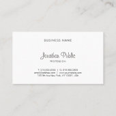 Modern elegant script Creative Design Classy Plain Visitekaartje (Achterkant)