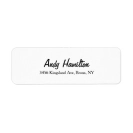 Modern Elegant Script Creative Plain Zwart Wit Etiket