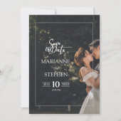 Modern Elegant Script Custom Photo Wedding Kaart (Voorkant)