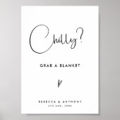Modern Elegant Script Deken Trouwbord Poster (Voorkant)