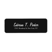 Modern Elegant Script Donkergrijs Stijlvol Trendy Etiket (Voorkant)