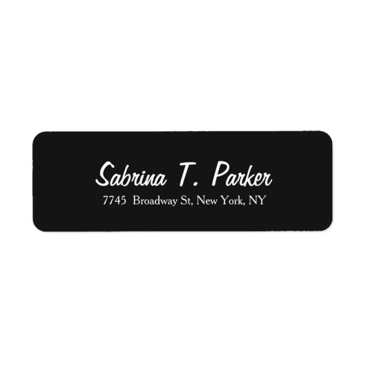 Modern Elegant Script Donkergrijs Stijlvol Trendy Etiket (Voorkant)