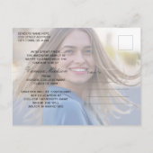 Modern | Elegant Script Dusty Blue 2 Photo Afstude Briefkaart (Achterkant)