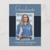 Modern | Elegant Script Dusty Blue 2 Photo Afstude Briefkaart (Voorkant)