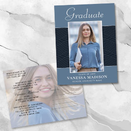 Modern | Elegant Script Dusty Blue 2 Photo Afstude Briefkaart