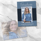 Modern | Elegant Script Dusty Blue 2 Photo Afstude Briefkaart