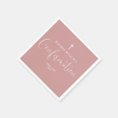 Modern Elegant Script Dusty Roos Roze Bevestiging Servet (Hoek)