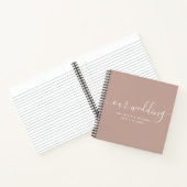 Modern Elegant Script Earth Tone Wedding Guest Notitieboek (Binnen)