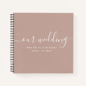Modern Elegant Script Earth Tone Wedding Guest Notitieboek (Voorkant)