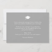 Modern elegant script eenvoudig | 3 Foto-Afstudere Bedankkaart (Achterkant)