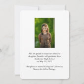 Modern elegant script, eenvoudig foto-afstuderen aankondiging (Achterkant)