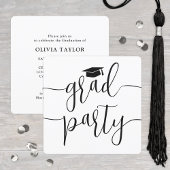 Modern Elegant Script Eenvoudige Graduation Party Kaart