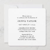 Modern Elegant Script Eenvoudige Graduation Party Kaart (Achterkant)