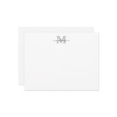 Modern Elegant Script Evergreen Fog Monogram Notitiekaartje (Voorkant / Achterkant in situ)