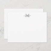 Modern Elegant Script Evergreen Fog Monogram Notitiekaartje (Voorkant / Achterkant)