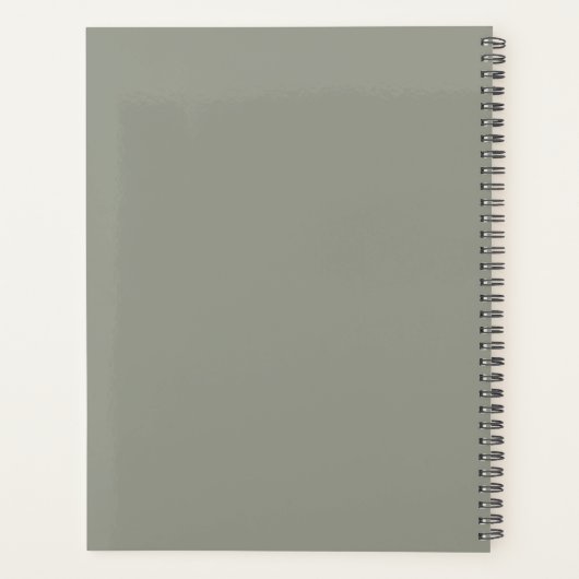 Modern Elegant Script Evergreen Fog Monogram Planner (Achterkant)