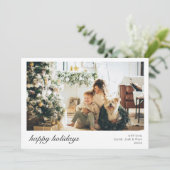 Modern Elegant Script Familie Foto Kerstmis Feestdagenkaart (Staand voorkant)