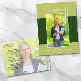 Modern | Elegant Script Forest Olive Green 2 Foto Briefkaart